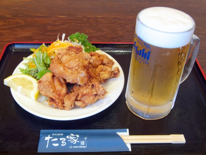 唐揚げ+生ビール (1,100円相当)